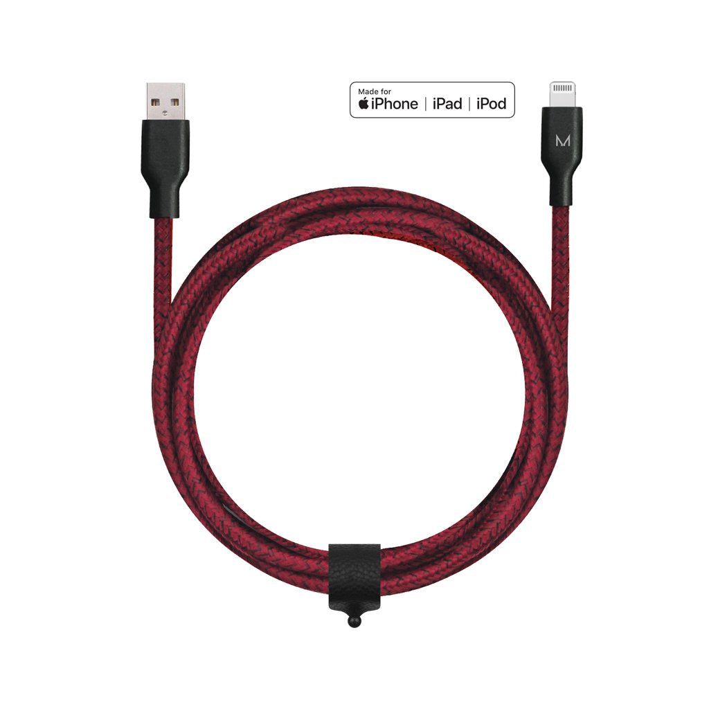 CORD+ 2m Lightning - USB-A Nylon Cable - Red