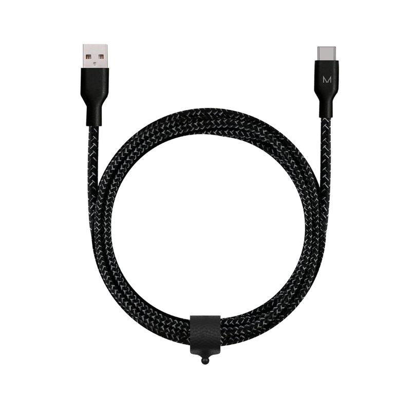CORD+ 2m USB-A - USB-C Nylon Cable - Black