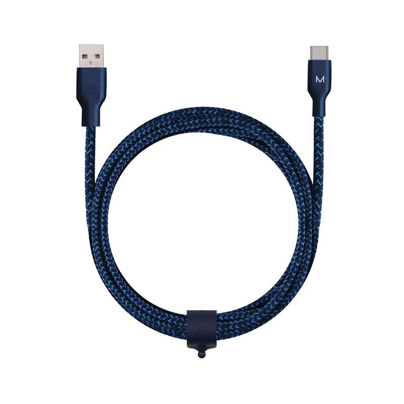 CORD+ 2m USB-A - USB-C Nylon Cable - Midnight Blue