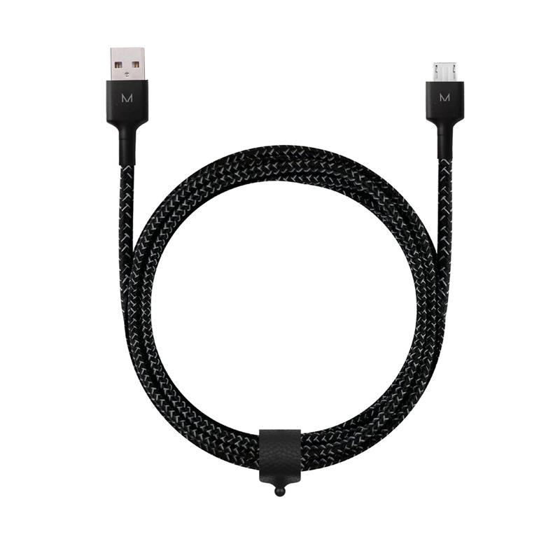 CORD+ 2m Micro to USB-A Nylon Cable - Black