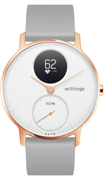 withings Steel HR Rose Gold Grey Silicone Wrist Band (36mm)