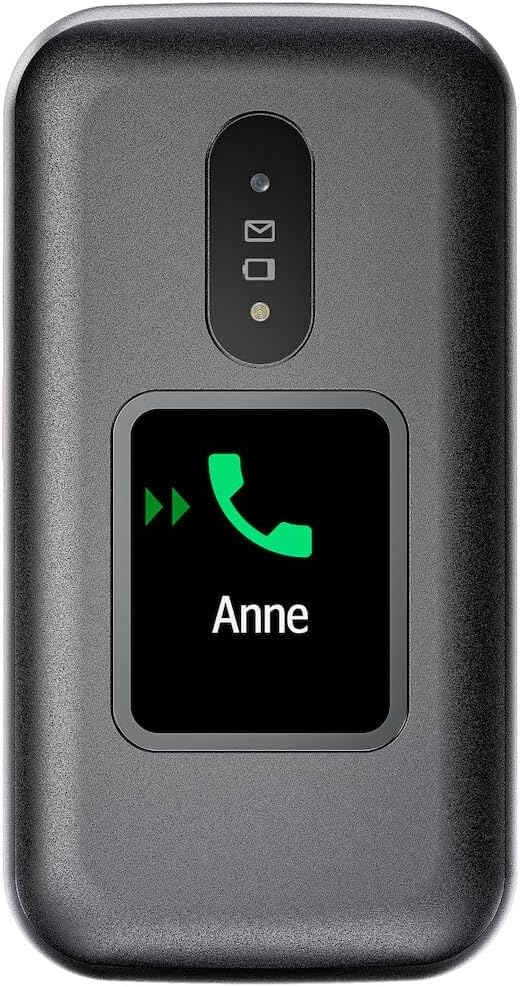 Doro 2880 Flip Phone Black/White with Charging Cradle