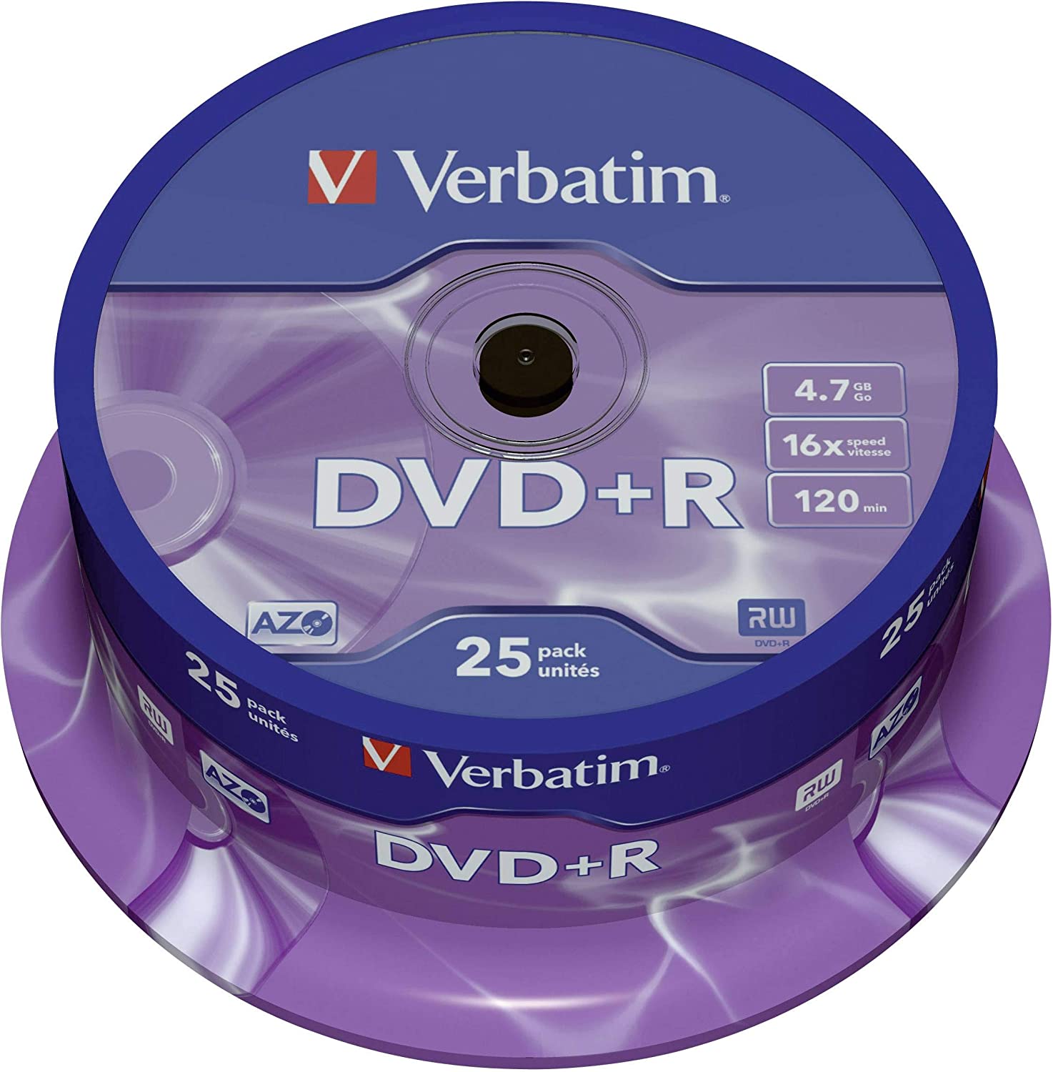 DVD+R AZO 4.7GB 16X MATT SILVER SURFACE (25 PCK)