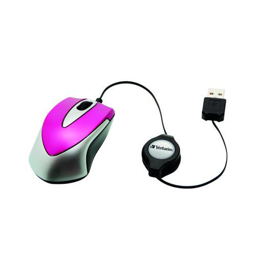 Verbatim GO MINI OPTICAL TRAVEL MOUSE HOT PINK