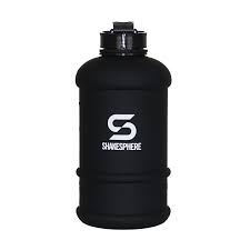 1.3L matte black Hydration Jug w/ white logo -CR