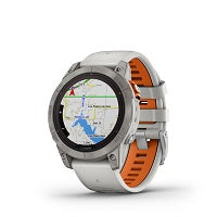 Garmin fenix 7S Pro Solar, Passivated Steel with Gray Band