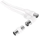 Antenna cable 9,5 mm male to 9,5 mm female, white  *C