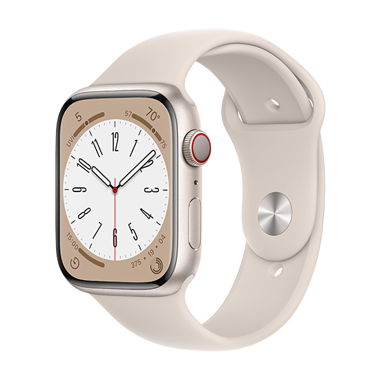 Watch Apple Watch Series 8 LTE 45mm Starlight Aluminium Case with Sport Band - Starlight