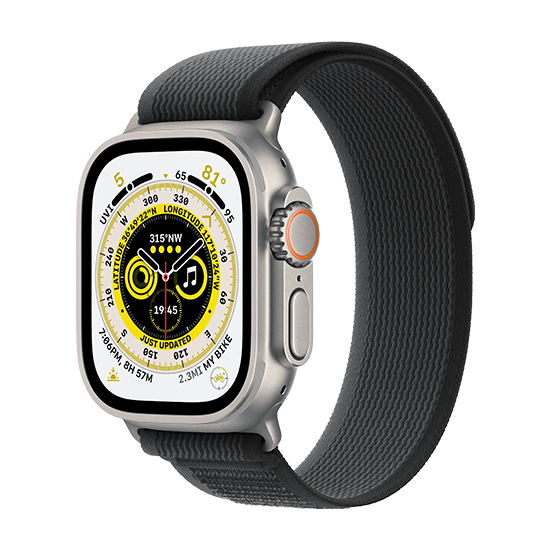 Watch Apple Watch Ultra GPS + Cellular 49mm Titanium Case with Trail Loop S/M - Black/Grey