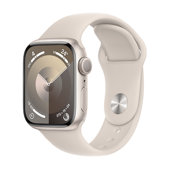 Watch Apple Watch Series 9 GPS 41mm Starlight Aluminium Case with Sport Band S/M - Starlight