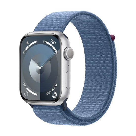 Watch Apple Watch Series 9 GPS 45mm Silver Aluminium Case with Sport Loop - Winter Blue