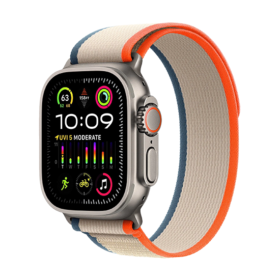 Watch Apple Watch Ultra 2 LTE 49mm Titanium Case with Trail Loop S/M - Orange/Beige