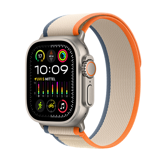 Watch Apple Watch Ultra 2 LTE 49mm Titanium Case with Trail Loop M/L - Orange/Beige