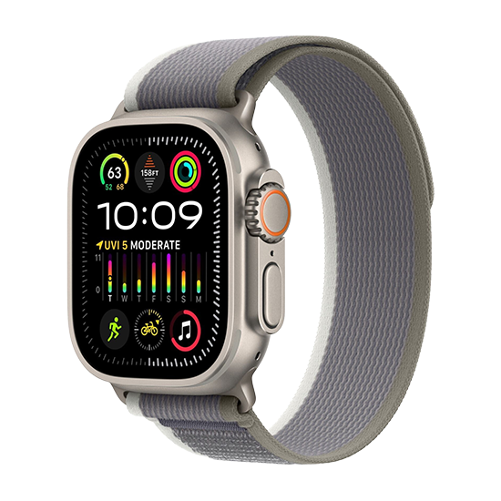 Watch Apple Watch Ultra 2 LTE 49mm Titanium Case with Trail Loop M/L - Green/Grey