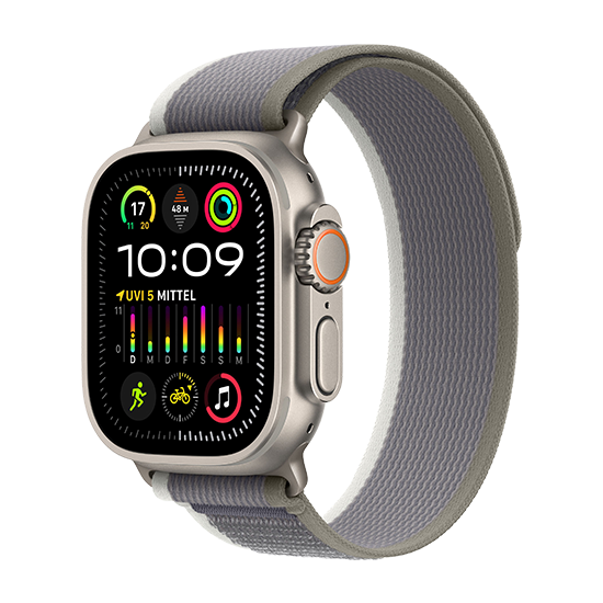 Watch Apple Watch Ultra 2 LTE 49mm Titanium Case with Trail Loop M/L - Green/Grey