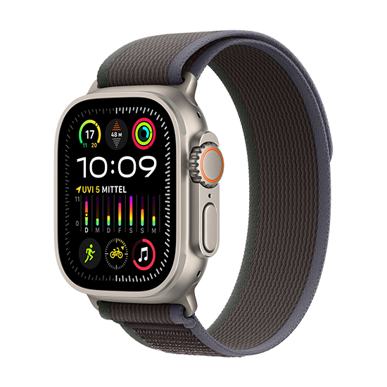 Watch Apple Watch Ultra 2 Natural LTE 49mm Titanium Case with Trail Loop S/M - Blue/Black