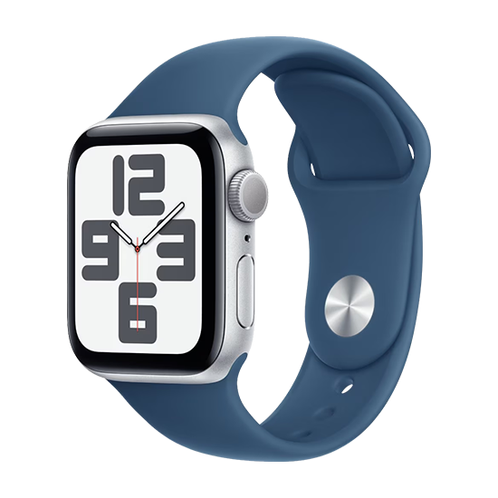 Watch Apple Watch SE (2023) GPS 40mm Silver Aluminium Case with Sport Band M/L - Storm Blue