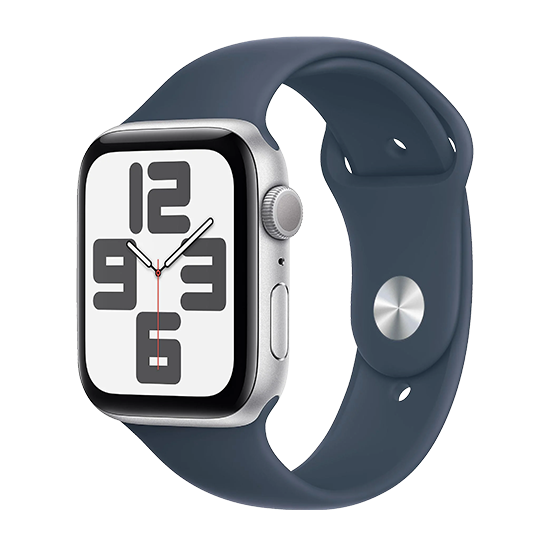 Watch Apple Watch SE (2023) GPS 44mm Silver Aluminium Case with Sport Band M/L - Storm Blue