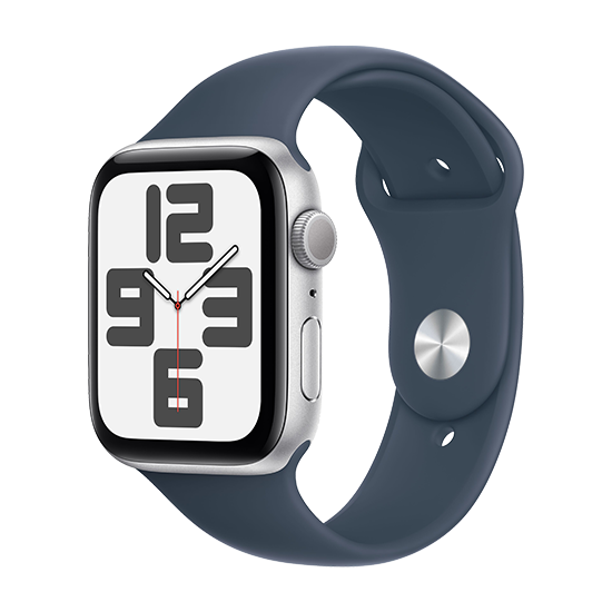 Watch Apple Watch SE2 (2023) GPS 44mm Silver Aluminium Case with Sport Band M/L - Storm Blue