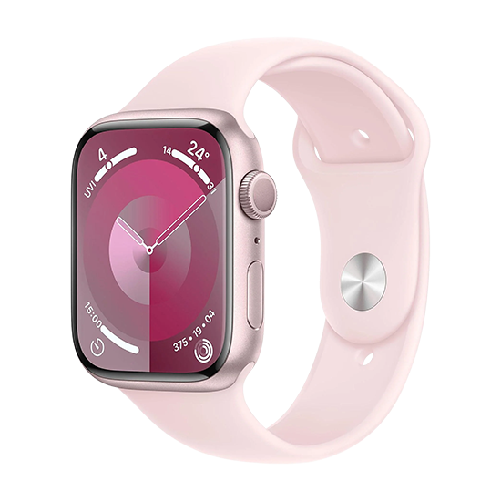 Watch Apple Watch Series 9 GPS 45mm Pink Aluminium Case with Sport Band S/M - Light Pink