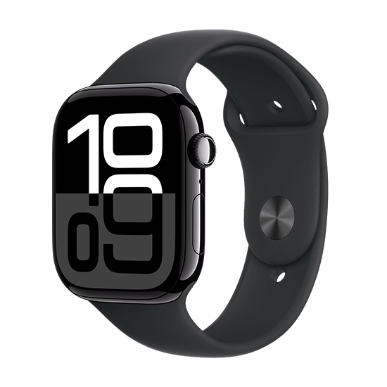 Watch Apple Watch Series 10 GPS 42mm Jet Black Aluminium Case with Sport Band M/L - Black