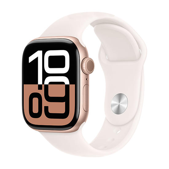 Watch Apple Watch Series 10 GPS 42mm Rose Gold Aluminium Case with Sport Band S/M - Light Blush