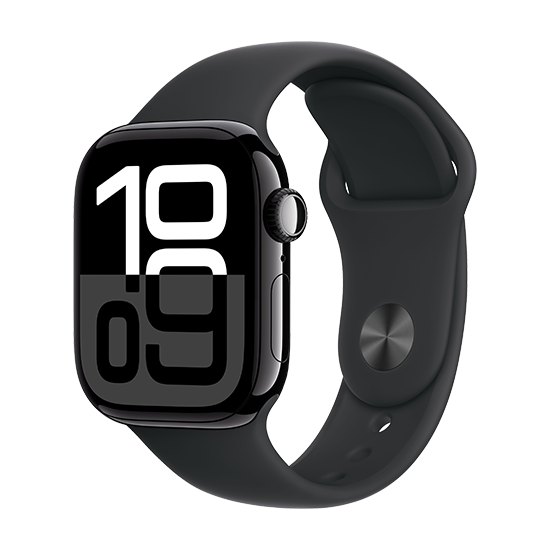 Watch Apple Watch Series 10 GPS 42mm Jet Black Aluminium Case with Sport Band S/M - Black