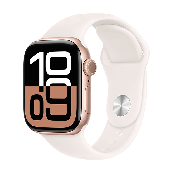 Watch Apple Watch Series 10 GPS 42mm Rose Gold Aluminium Case with Sport Band M/L - Light Blush