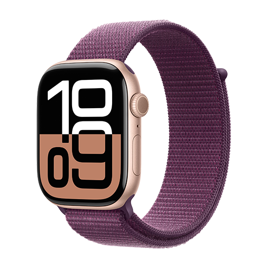 Watch Apple Watch Series 10 GPS 46mm Rose Gold Aluminium Case with Sport Loop - Plum