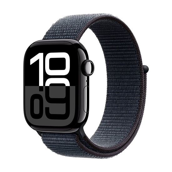 Watch Apple Watch Series 10 LTE 42mm Jet Black Aluminium Case with Sport Loop - Black