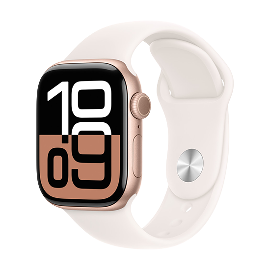 Watch Apple Watch Series 10 GPS + Cellular 42mm Rose Gold Aluminium Case with Sport Loop S/M - Light Blush