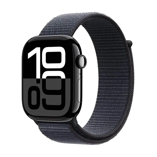 Watch Apple Watch Series 10 GPS + Cellular 46mm Jet Black Aluminium Case with Sport Loop - Black