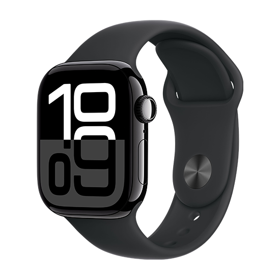 Watch Apple Watch Series 10 GPS 42mm Jet Black Aluminium Case with Sport Band S/M - Black