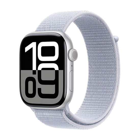 Watch Apple Watch Series 10 GPS 46mm Silver Aluminium Case with Sport Band S/L - Blue Cloud