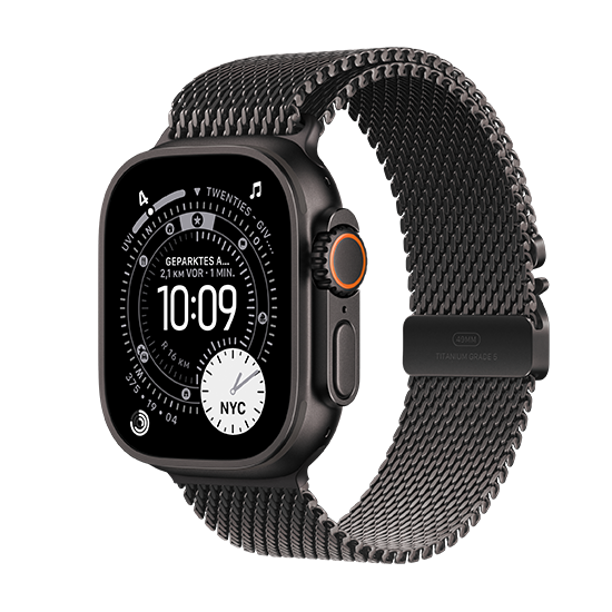 Watch Apple Watch Ultra 3 (2025) 5G 49mm Black Titanium Case with Black Titanium Milanese Loop L - Black