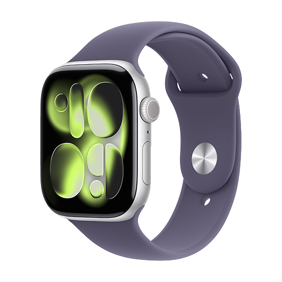 Watch Apple Watch Series 11 (2025) GPS 46mm Silver Aluminium Case with Sport Band M/L - Purple Fog