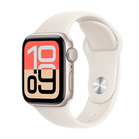 Watch Apple Watch SE 3 (2025) GPS 40mm Starlight Aluminium Case with Sport Band S/M - Starlight