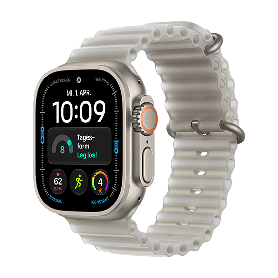 Watch Apple Watch Ultra 4 (2026) 5G 49mm Natural Titanium Case with Translucent Grey Ocean Band - Titanium Natural