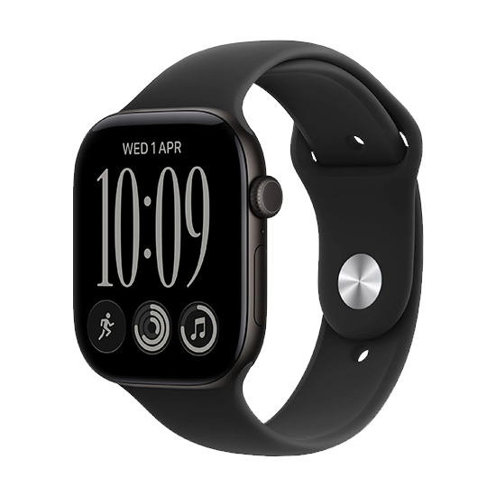 Watch Apple Watch Series 12 (2026) GPS 46mm Black Aluminium Case with Black Sport Band S/M - Black