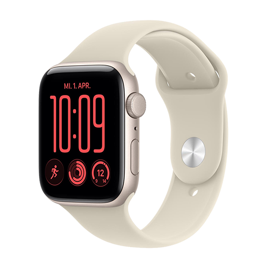 Watch Apple Watch SE 3 (2026) GPS 44mm  Starlight Aluminium Case with Sand Sport Band M/L - Starlight