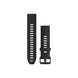 QuickFit 20 Watch Bands, Black/Pebble Gray Silicone