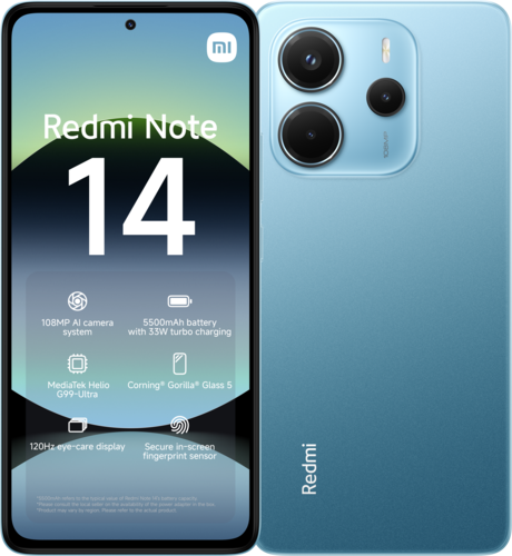 Xiaomi Redmi Note 14 4G Dual Sim 8GB RAM 256GB - Ocean Blue