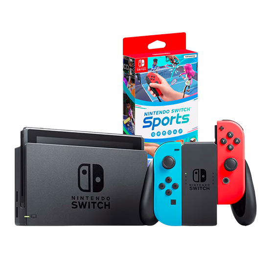 Nintendo Switch V2 Console Neon Red / Blue with Switch Sports