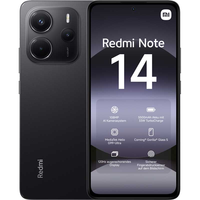 Xiaomi Redmi Note 14 6/128GB Midnight Black EU