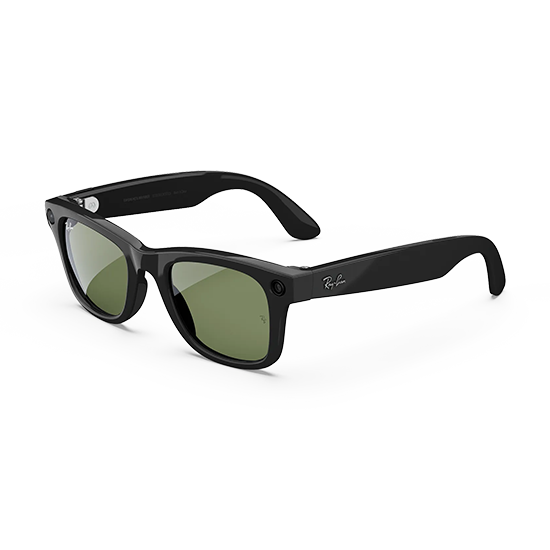 Ray-Ban Meta Wayfarer Gen1 AI Glasses - Shiny Black/G15-Green
