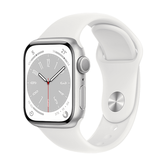 Watch Apple Watch Series 8 GPS 41mm Silver Aluminium Case with Sport Band - White EU