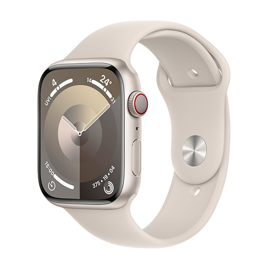 Watch Apple Watch Series 9 GPS 45mm Starlight Aluminium Case with Sport Band S/M - Starlight EU