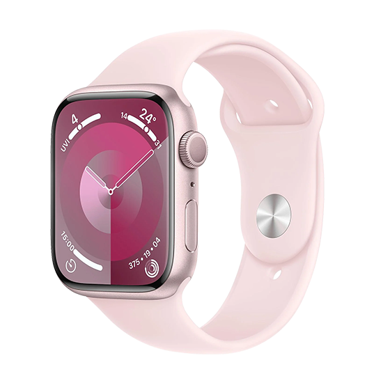 Watch Apple Watch Series 9 GPS 45mm Pink Aluminium Case with Sport Band S/M - Light Pink EU
