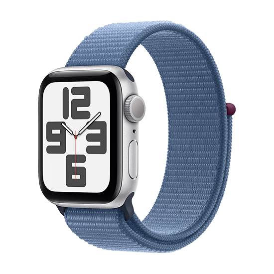 Watch Apple Watch SE2 (2023) V2 GPS 40mm Silver Aluminium Case with Sport Loop - Winter Blue EU