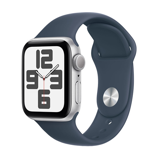 Watch Apple Watch SE2 (2023) V2 GPS 44mm Silver Aluminium Case with Sport Band S/M - Storm Blue EU